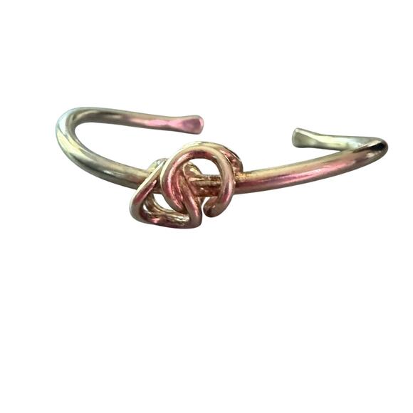 925 Sterling Silver Knot Cuff Bracelet - Picture 1 of 7